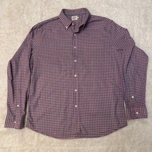 Faherty Stretch Oxford Shirt 2.0 - Blue Rose Gingham - Size Large